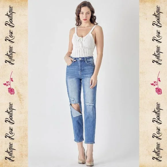 🌹 Risen Relaxed Fit High Waist Jeans - Picture 5 of 9